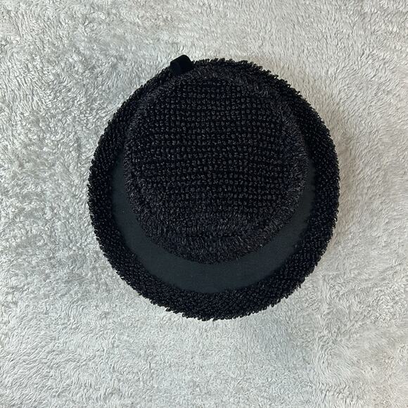Vintage black textured ladies top hat - Picture 2 of 11